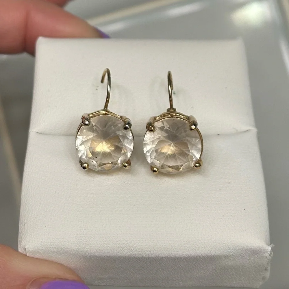 Kate Spade Gold Leverback Drop Down Stud Earrings